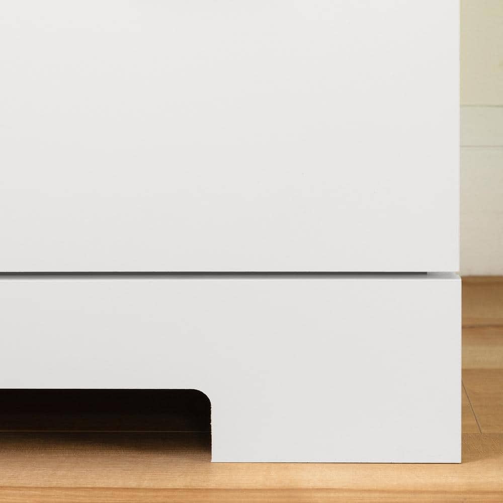Pure White Reevo Changing Table Dresser with Storage Drawers