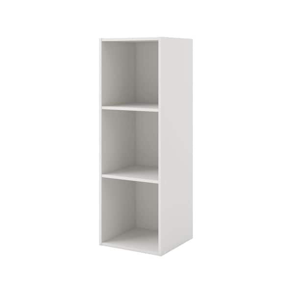 Furniture of America Quincy 35.27 in. Tall Stackable White Engineered wood 3-Shelf Modern Modular Slim Bookcase