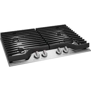 Gallery 30 in. Gas Cooktop in Stainless Steel with 4-Burner Elements, including Quick Boil and Simmer Burner