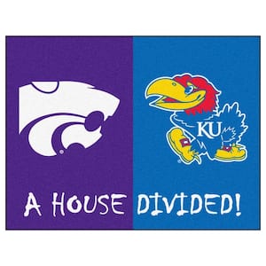 NCAA Kansas/Kansas State House Divided 3 ft. x 4 ft. Area Rug