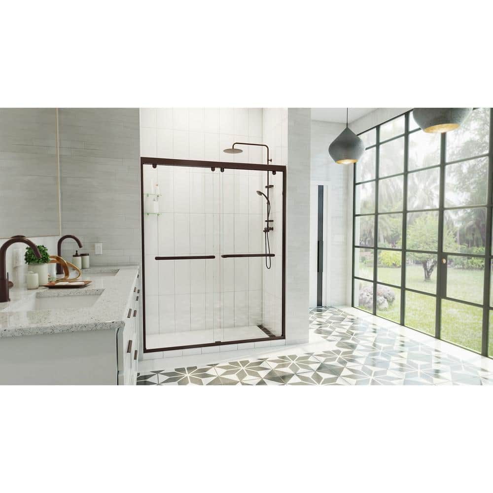 Charisma-X Oil Rubbed Bronze Frameless Sliding Shower Door