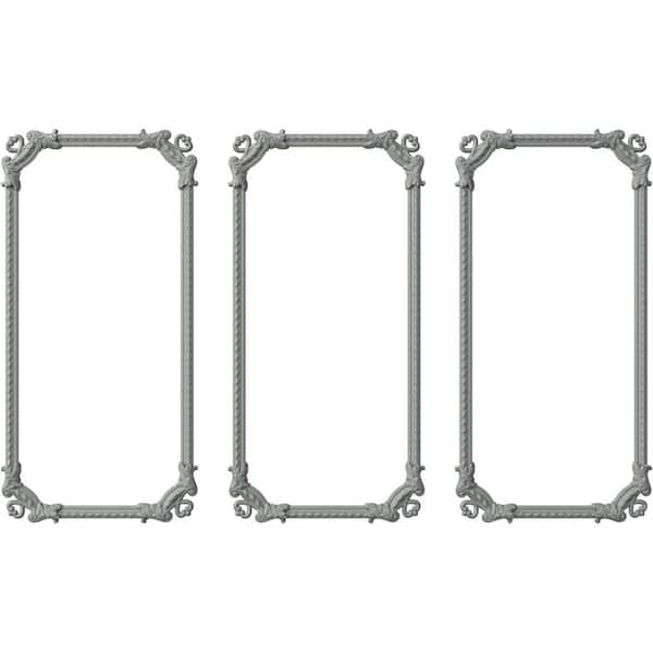 Ekena Millwork 13.35 Sq. Ft. Unfinished Polyurethane Devon Rope Panel Moulding Kit (Triple Panel)