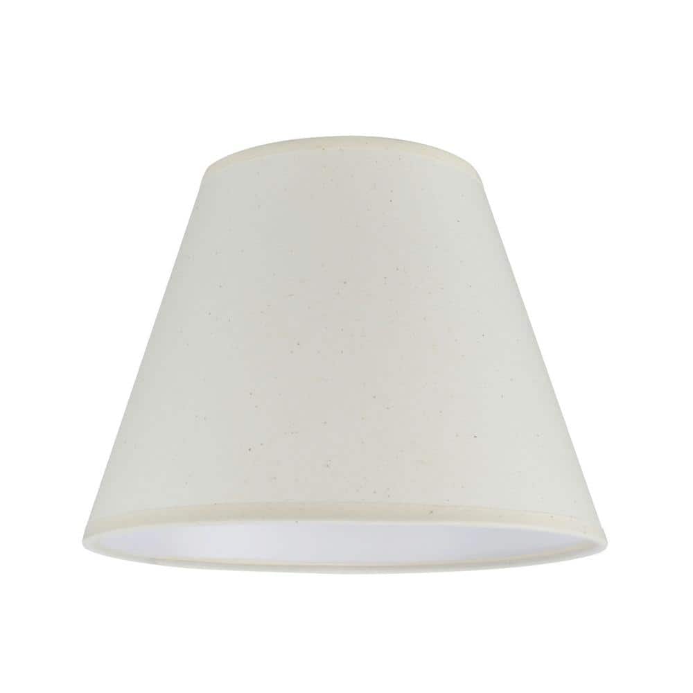 Ivory Cotton Empire Lamp Shade with Spider Construction, 9" Wide