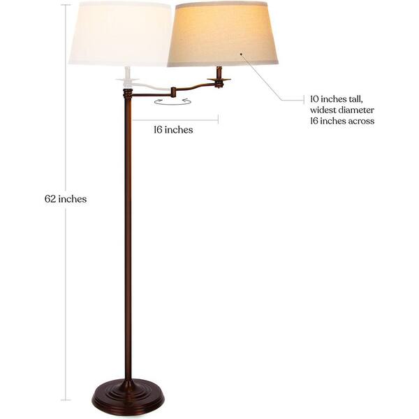 Bronze Industrial Style Led Floor Lamp, Home Depot Floor Lamps With Swing Arm
