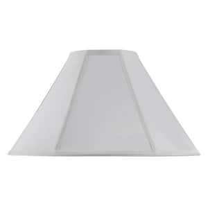 12 in. White Fabric Vertical Piped Basic Coolie Shade