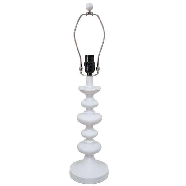 Hampton Bay Mix & Match 24.5 in. White Round Table Lamp - Title 20