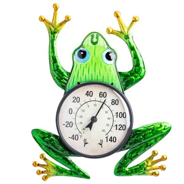 Outdoor Thermometers for Patio-Indoor Outdoor Thermometer, Frog Wall Thermometer Wireless for Garden Home Decor