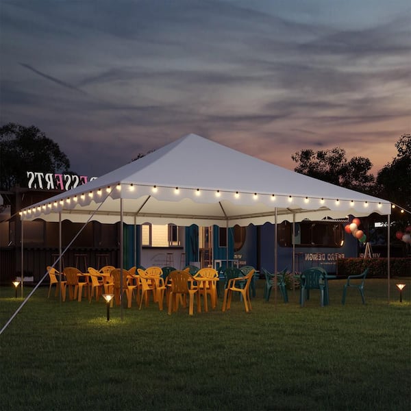 DSNAPE Commercial 20 ft. x 20 ft. White Heavy-Duty Party Canopy