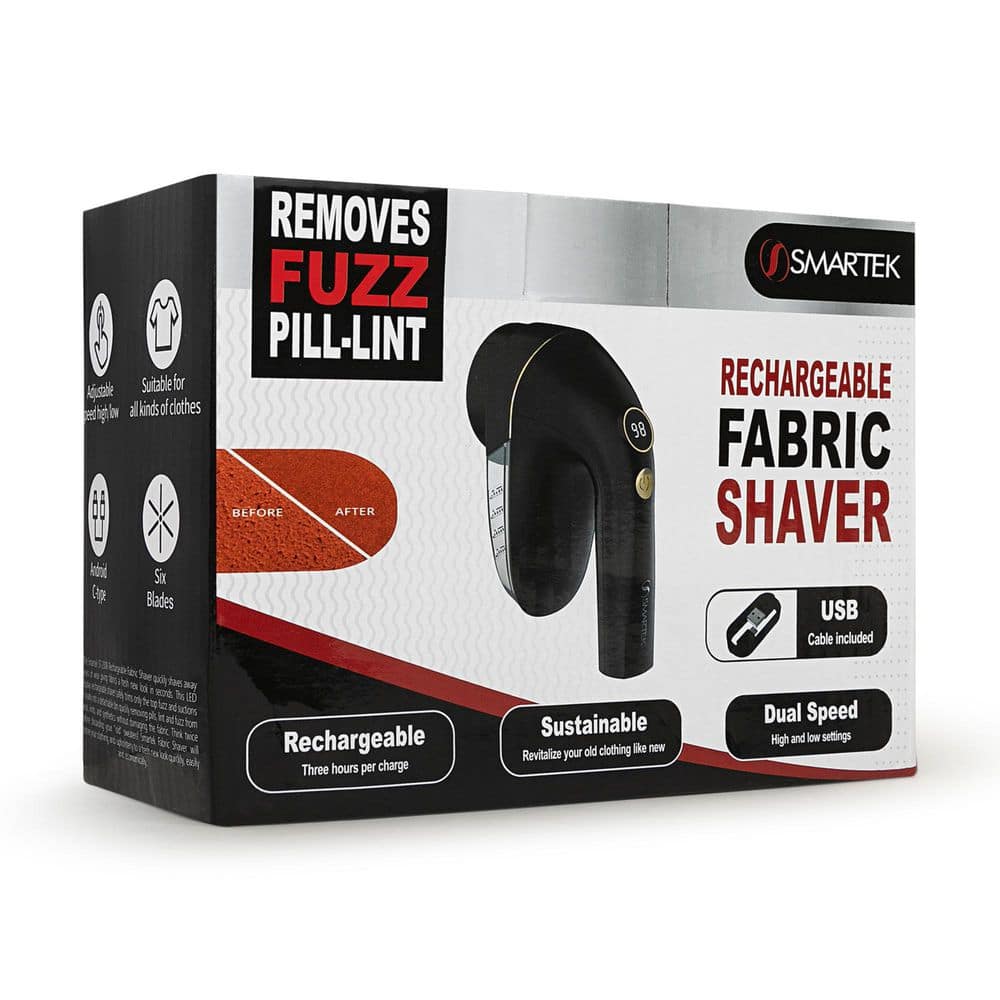 Smartek Black Rechargeable Multi-Speed Fabric Shaver