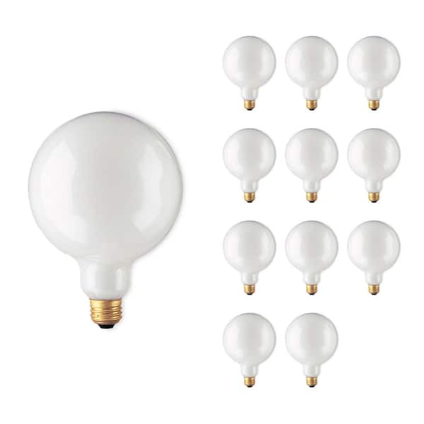 60-Watt Warm White Light G40 (E26) Medium Screw Base Dimmable White Incandescent Light Bulb, 2700K (12-Pack)