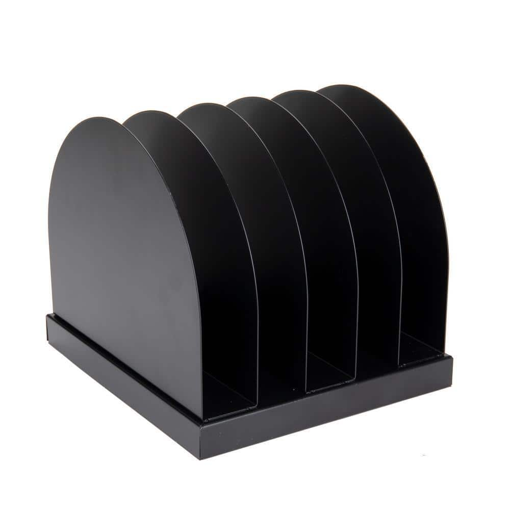 Mind Reader 5-Section Metal File Organizer Desktop Organizer in Black ...