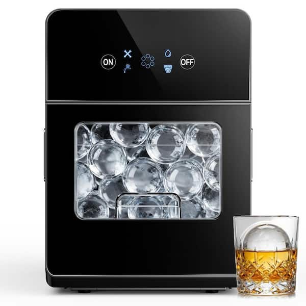 12.6 in. 6 lb. Craft Ice Countertop Portable Ice Maker in Black with Smart Timer, Self-Cleaning, Clean Cycle