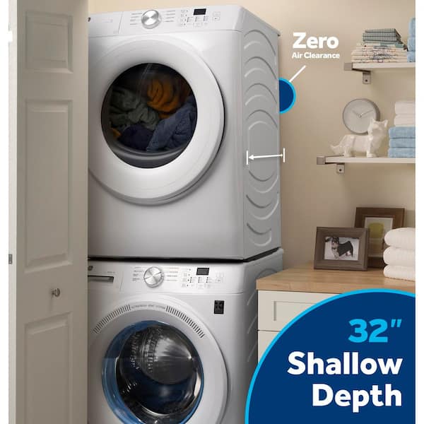 GE - 4.8 cu. ft. Smart White Front Load Washer with OdorBlock UltraFresh Vent System and Sanitize with Oxi