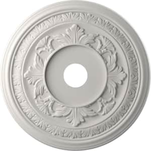 22 in. O.D. x 3-1/2 in. I.D. x 1 in. P Baltimore Thermoformed PVC Ceiling Medallion in UltraCover Satin Blossom White