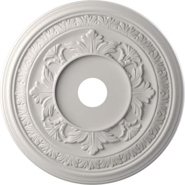 Ekena Millwork 22 in. O.D. x 3-1/2 in. I.D. x 1 in. P Baltimore Thermoformed PVC Ceiling Medallion in UltraCover Satin Blossom White