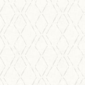 Tapa Cream Trellis Paper Pre-Pasted Wallpaper Roll (Covers 56.4 Sq. Ft.)