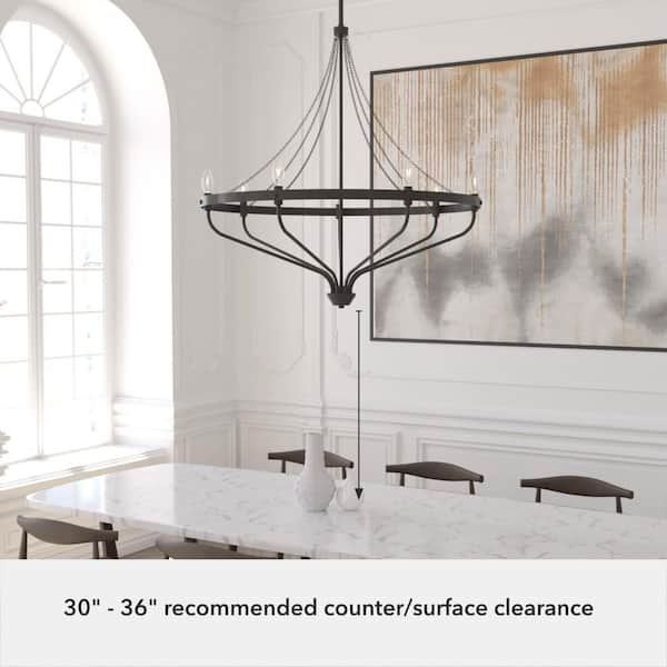 Hunter Merlin 7-Light Noble Bronze Wagon Wheel Chandelier