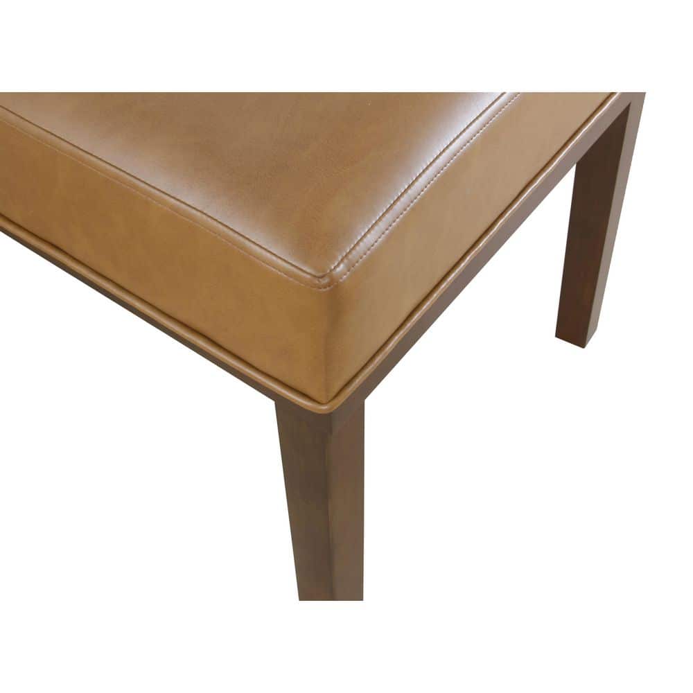 Carmel Faux Leather Parsons Side Chair with Espresso Wood Legs