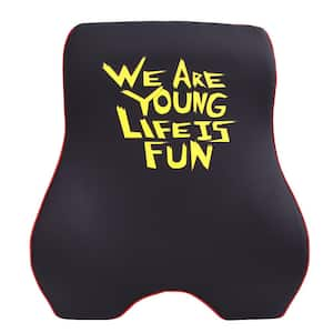 16 in. x 15.25 in. x 5.5 in. Back Cushion for Cars, Offices and Home - We Are Young Life Is Fun Memory Foam Cushion