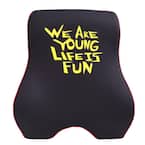 16 in. x 15.25 in. x 5.5 in. Back Cushion for Cars, Offices and Home - We Are Young Life Is Fun Memory Foam Cushion