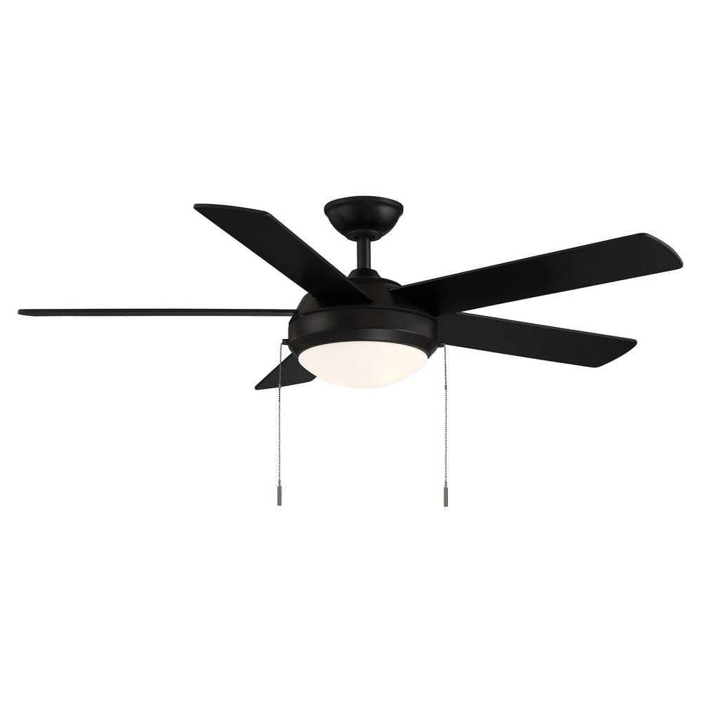 Hampton Bay Claret 52 in. Indoor Matte Black Ceiling Fan with Light Kit