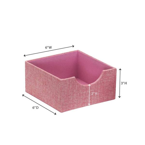 Household Essentials Set of 2 Square Drawer Trays Carnation Pink