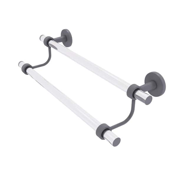 Allied Brass Clearview 30 in. Double Towel Bar in Matte Gray