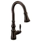 Weymouth Single-Handle Smart Touchless Pull Down Sprayer Kitchen Faucet with Voice Control and Power Boost in Bronze