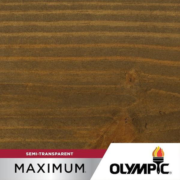 Olympic Maximum 1 gal. Coffee Semi-Transparent Exterior Stain and Sealant in One Low VOC