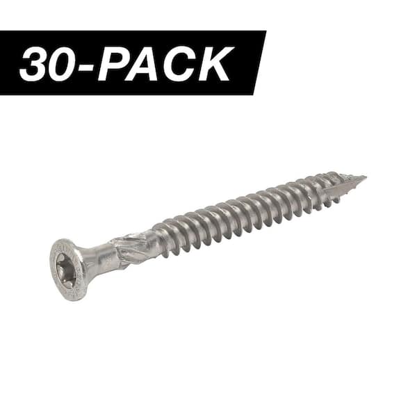 3/8 in. x 4 in. Star Drive Wafer Head Structural 316 Stainless Steel Screw (30-Piece)