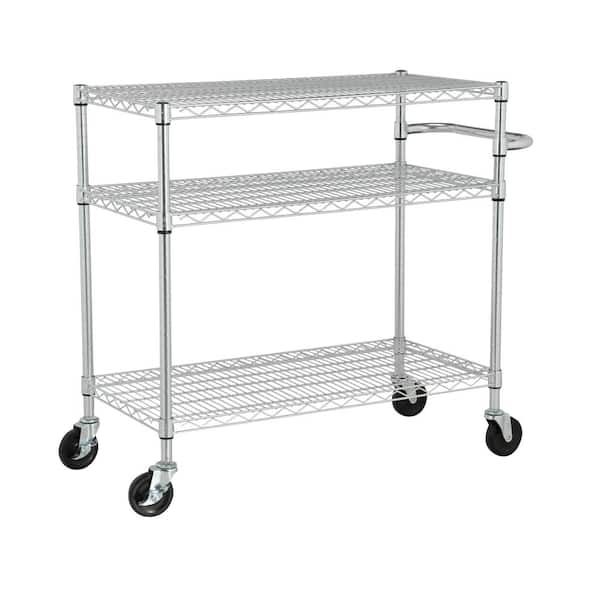 TRINITY EcoStorage® 24 Stainless Steel Kitchen Cart, NSF, Chrome