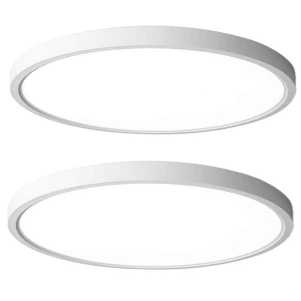 KOAOEIRS 16 in. Low Profile LED Flush Mount Round Closet Light 4800 Lumens 5CCT Selectable Hallway Stairwell Lighting (2-PACK)