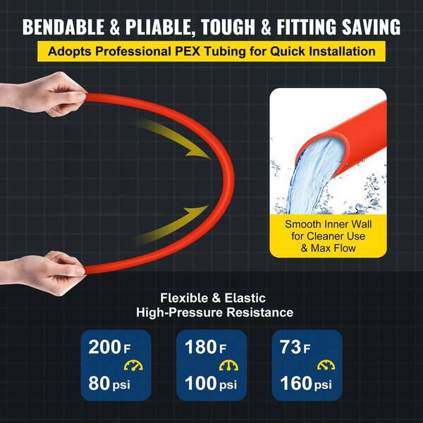 thumbnail image 2 of VEVOR Oxygen Barrier PEX Pipe 5/8" X 500ft Roll – Red Radiant Heating Tubing 2 of 6