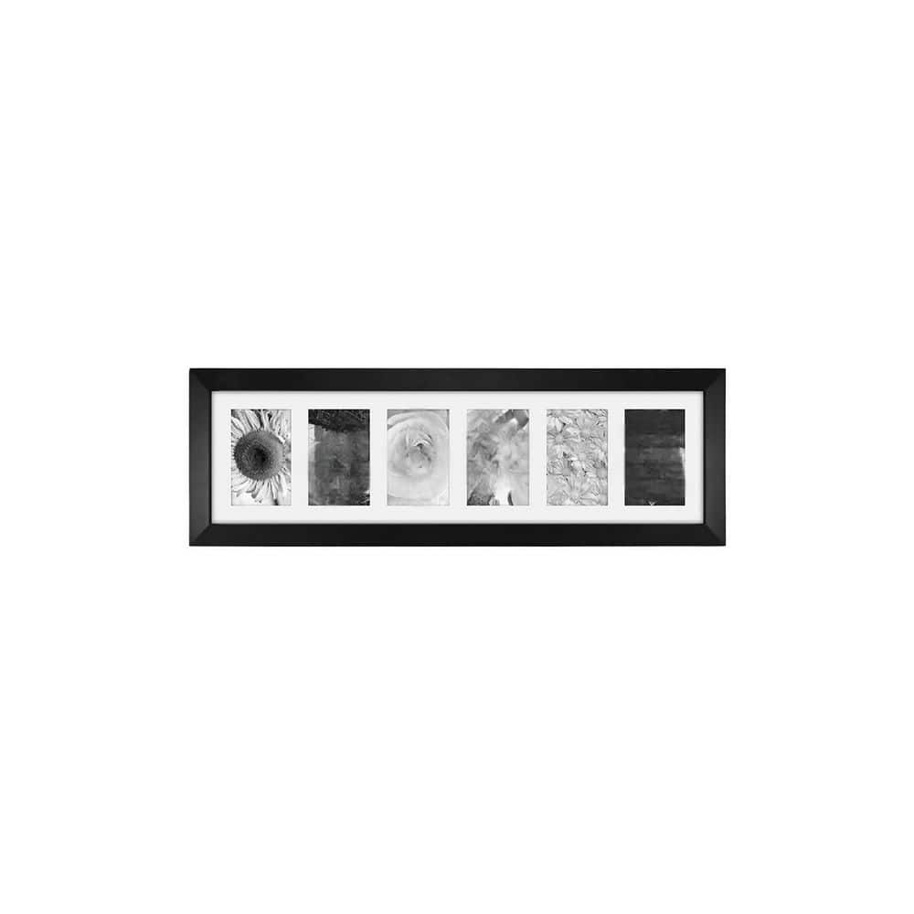 6 Opening 4 in. x 6 in. Black Wood Collage Frame for Wall