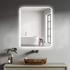 30 in. W x 36 in. H Large Rectangular Frameless Touch Sencer Wall Mounted LED Lighted Bathroom Vanity Mirror in Silver