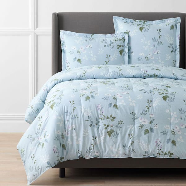 Lot de 2 taies d'oreiller standard en lin et coton jacquard avec fermeture à rabat à motif floral vert, 50,8 x 66 cm