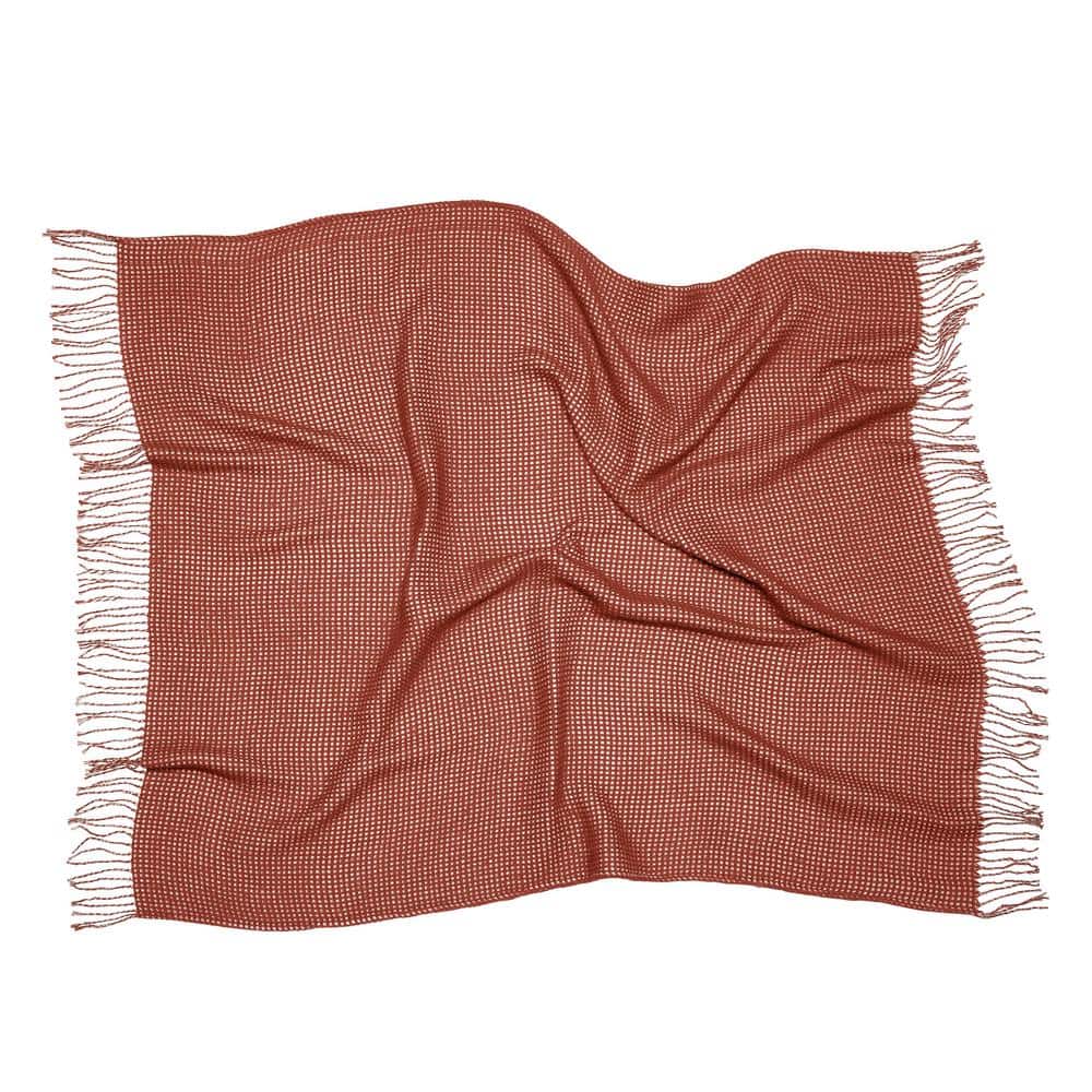Spice Knitted Reversible Indoor/Outdoor Throw Blanket, 66 x 59 Inch