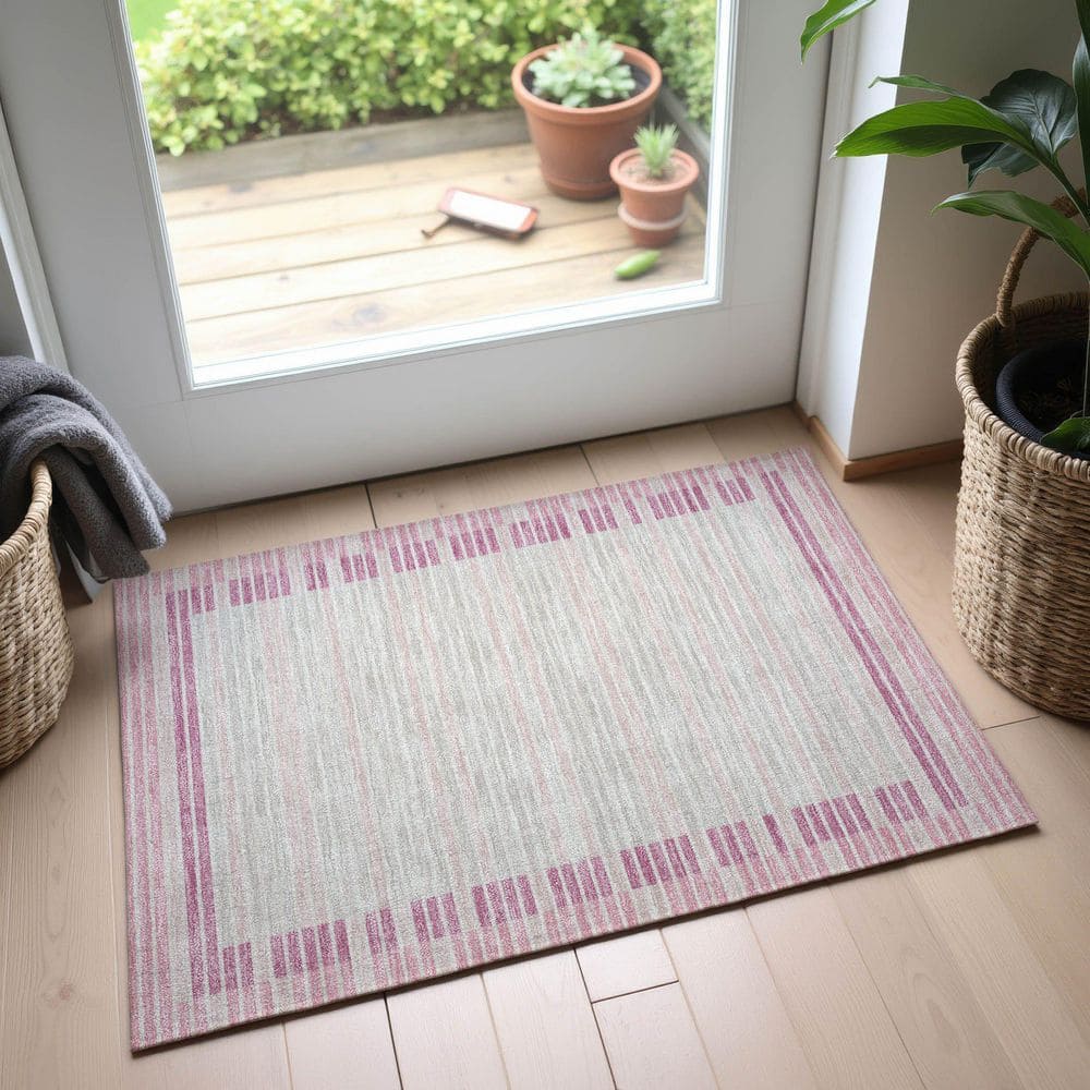 Mayfield Premium Machine Washable Abstract AMF1398 Pink 2 ft. x 3 ft. Area Rug price history on PriceWatchPro