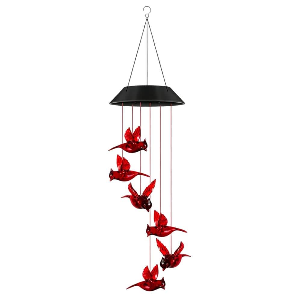 Solar Wind Chime Outdoor Hanging Light Red Cardinal Garden Decor 1 Piece price history on PriceWatchPro