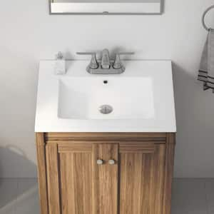 Tucson 24 in. W x 18 in. D Vitreous China Vanity Top in White with 3 Faucet Holes (4 in. Centerset)