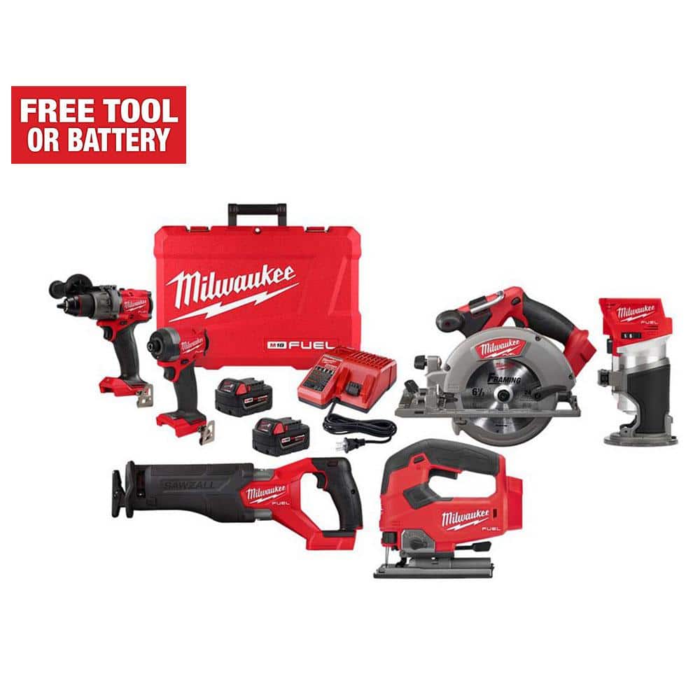 Milwaukee M18 FUEL 18-Volt Lithium Ion Brushless Cordless Combo Kit 4-Tool with Router and Jig Saw