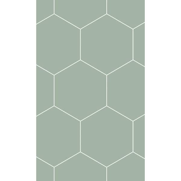 Walls Republic Grayish Green and White Art Deco Honeycomb Print Non Woven Non-Pasted Textured Wallpaper 57 sq. ft.