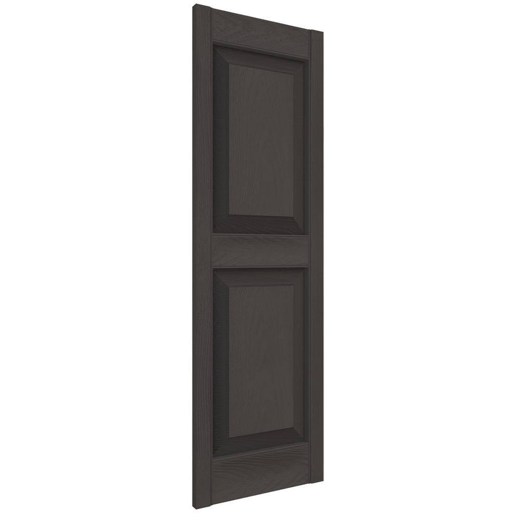 Tuxedo Grey 33"H Vinyl Raised Panel Shutters, Pair