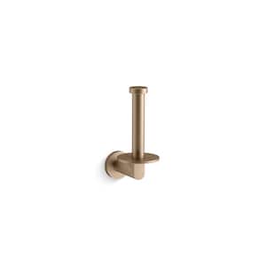 Composed Wall Mounted Vertical Toilet Paper Holder in Vibrant Brushed Bronze