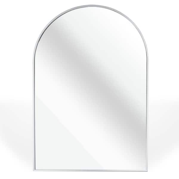 Unbranded 20 in. x 30 in. Metal Silver arch mirror