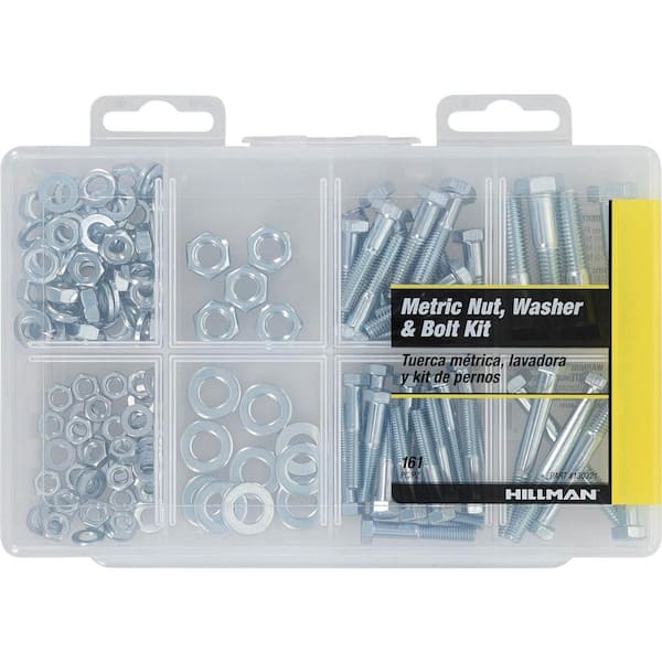 Hillman Zinc Metric Nut, Washer and Hex Bolt Assorted Kit (161-Pack)