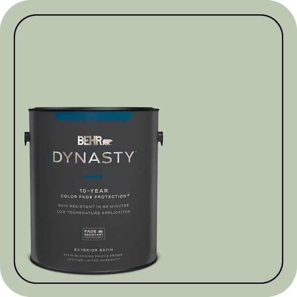 BEHR DYNASTY 1 gal. #440E-3 Topiary Tint Satin Enamel Exterior Stain-Blocking Paint & Primer