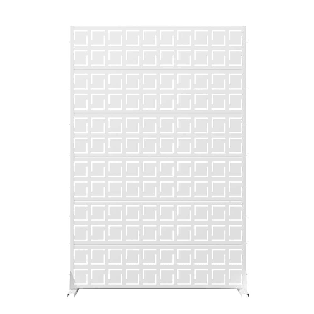 "72"" H x 47"" W White Outdoor Privacy Screens, Freestanding Metal Divider for Patio & Balcony" price history on PriceWatchPro