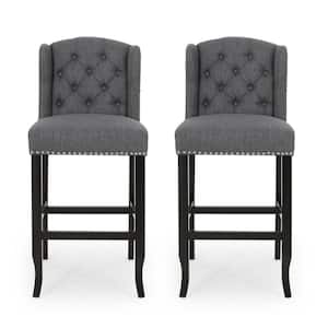 Foxwood 45.25 in. Charcoal Wingback Bar Stool (Set of 2)