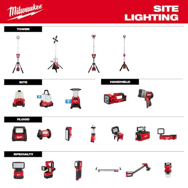 Milwaukee M18 18V Lithium-Ion Cordless Rocket Dual Power Tower Light & M18 Blower w/(2) High Output 6.0Ah Batteries